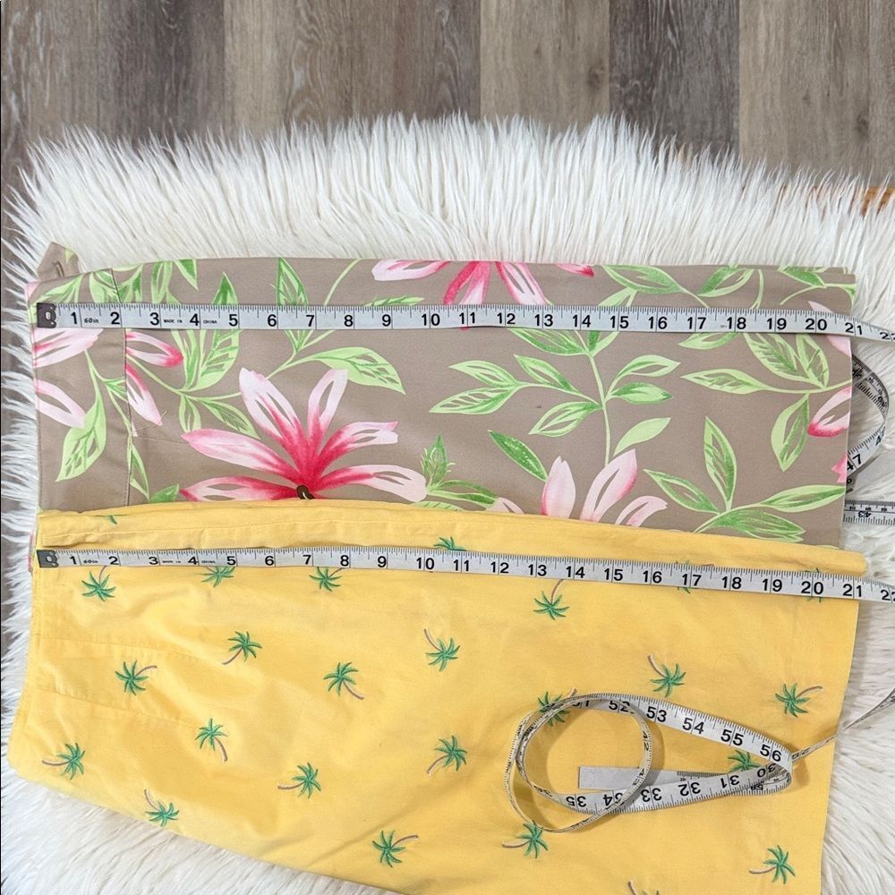 Talbots Yellow Palm and Floral Mini Skirt Set size 10 - Picture 2 of 8